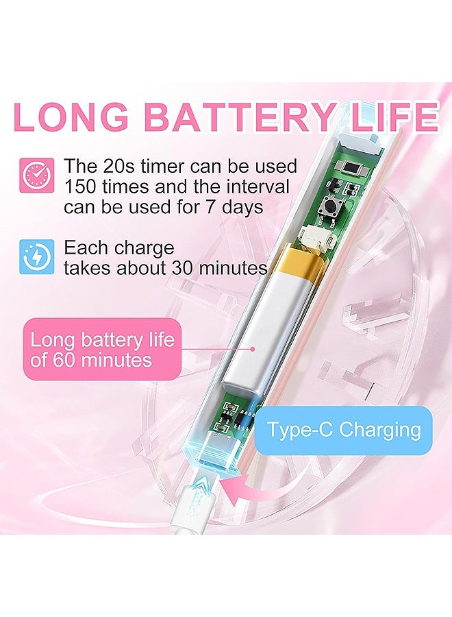 جي دي مصباح الأشعة فوق البنفسجية المحمول للأظافر الجل - مصباح أظافر لاسلكي صغير الحجم - مصباح طلاء أظافر سريع الجفاف لجميع أنواع الجل، غراء أحجار الراين، تزيين الأظافر بنفسك في المنزل أو الصالون أو أثناء السفر (وردي فاتح) - Image 3