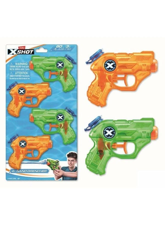 X-Shot Nano Drencher Water Gun Set (Pack Of 4) - Image 2