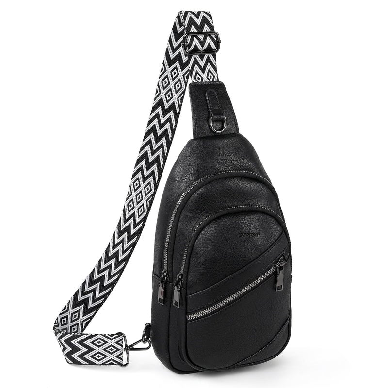 TANTOMI Sling Bag Crossbody Bags for Women Leather Cross Body Bag Trendy Fanny Pack Chest Travel Purse with Adjustable Strap - Image 1
