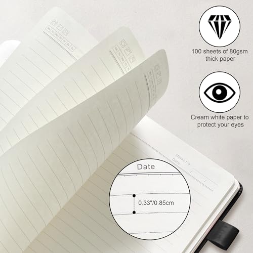 Mousbull Wedding Officiant Book with Pen, 200 Pages A5 Lined Leather Wedding Journal Notebook, Pastor Ministers Sermon Officiant Gifts for Wedding Day Ceremony Proposal- Black - Image 4