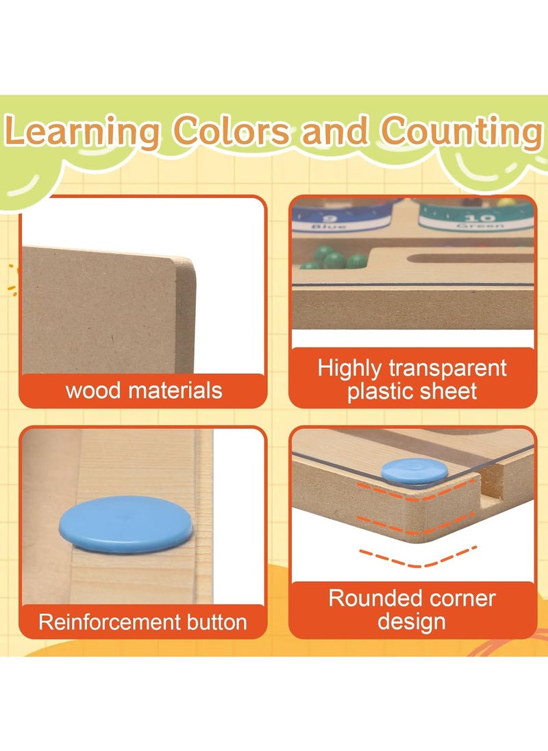 Magnetic Color and Number Maze - Montessori Board Toys for Kids Age 3+ reschooler Educational Counting Matching Wooden Activity Board Fine Motor Skills Learning Activity Development Boys Girls  - Image 5
