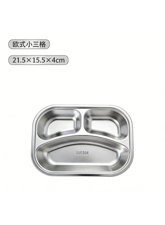 316 Stainless Steel Dinner Plate With Lid 304 Stainless Steel Compartmented Lunch Box Kidsren's Student Lunch Box Canteen Fast Food Plate Rice Plate