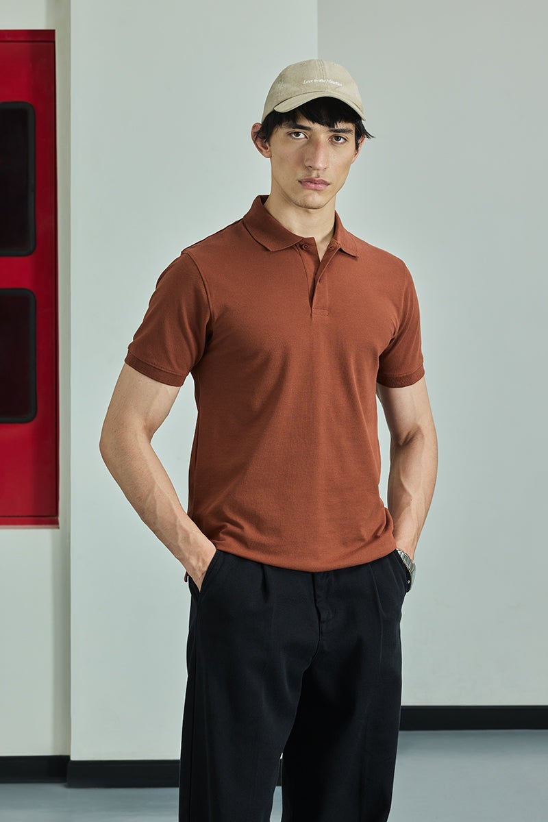 سنيتش تيشيرت بولو كور لاب بلون الصدأ - Image 1