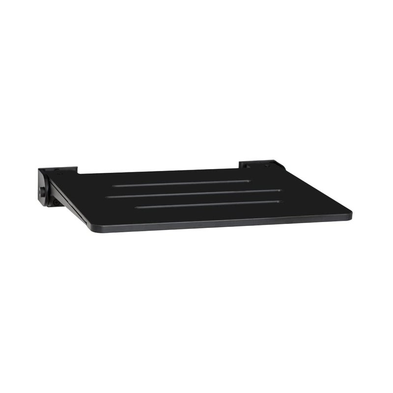 Seachrome 18 inch Silhouette Slimline Folding Wall Mount Shower Bench Seat, Matte Black Seat with Matte Black Frame - Image 2