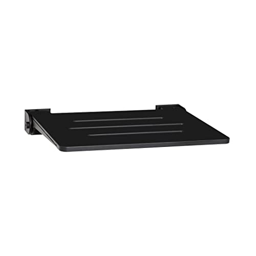 Seachrome 18 inch Silhouette Slimline Folding Wall Mount Shower Bench Seat, Matte Black Seat with Matte Black Frame - Image 1
