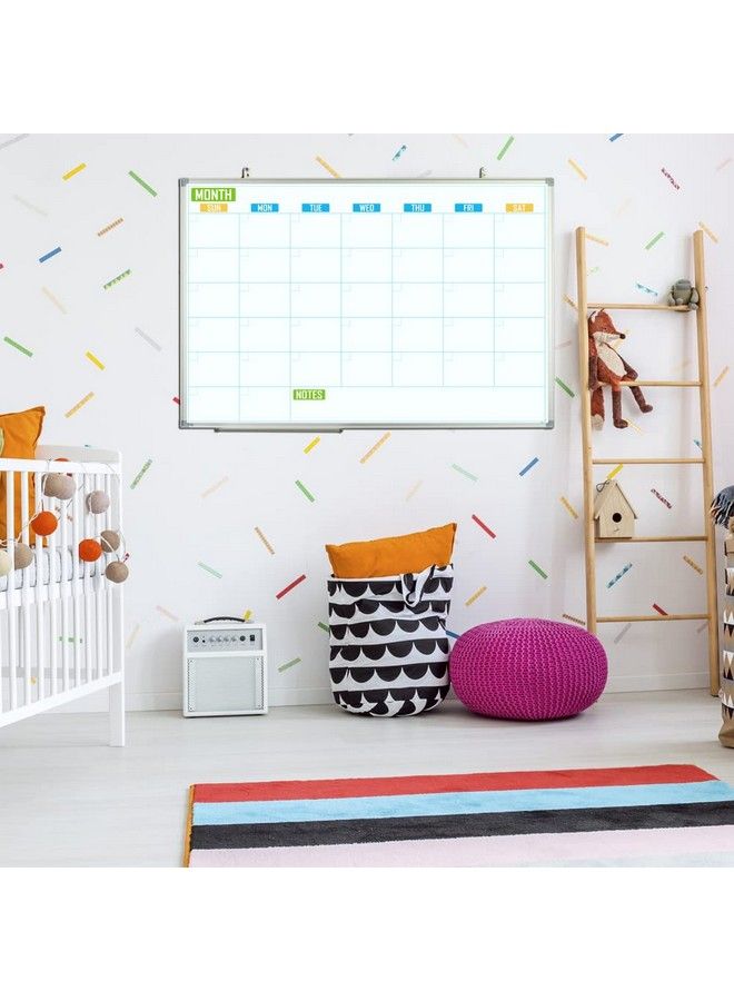 Lockways Dry Erase Calendar Whiteboard White Board Calendar Monthly 36" X 24" Wallmounted Aluminum Framed Calendar Board - Image 4