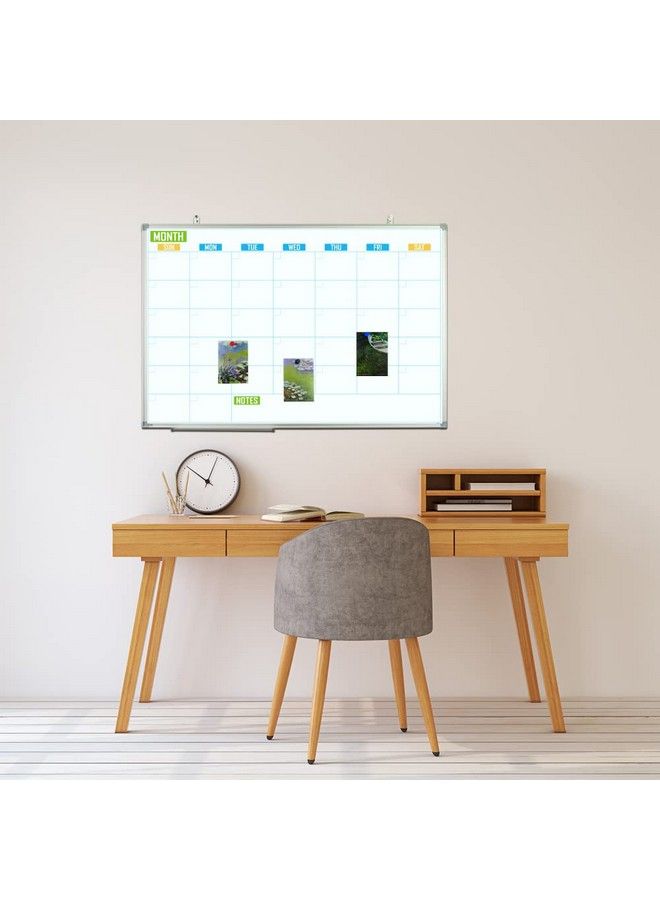 Lockways Dry Erase Calendar Whiteboard White Board Calendar Monthly 36" X 24" Wallmounted Aluminum Framed Calendar Board - Image 5