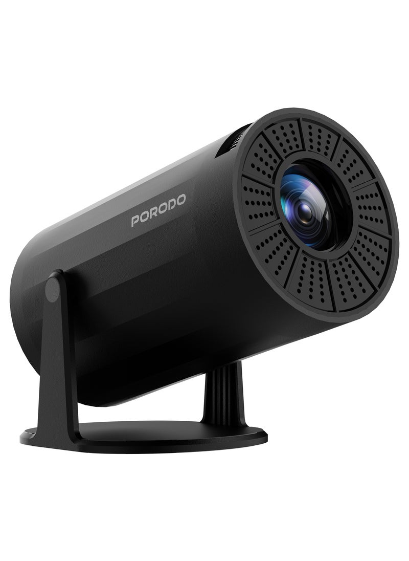 porodo Wireless Mirroring Multi-Angle Projector 4K / Android / 50W LED Lamp / Remote Control / Built-in Speaker / Mirroring Airplay/ Miracast / Auto Keystone / 40-130" Projector - Black  - Image 1