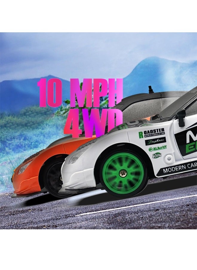 Taizz Ventures 1:24 Scale RC Drift Car, 10MPH 4WD Remote Control Car with LED Light, Racing and Drifting Wheels, 2 Rechargeable Batteries, Toy for Boys, Girls, Kids - Green  - Image 4