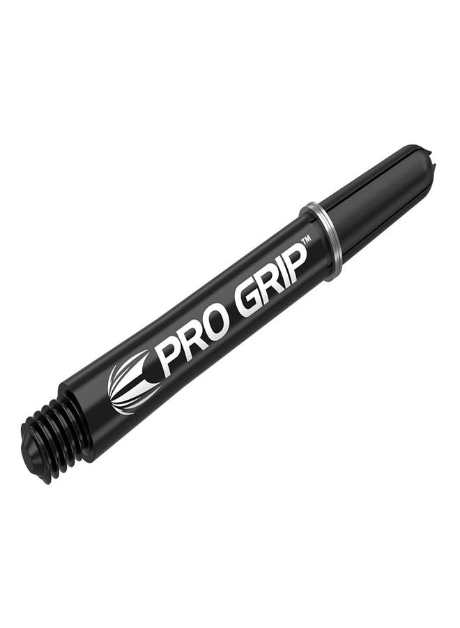 Target Darts Pro Grip Shafts - Set of 9 | Black, Medium (48mm) | Dart Stems, Professional Darts Accessories, 2BA Shaft Multipack with Rings - Image 2