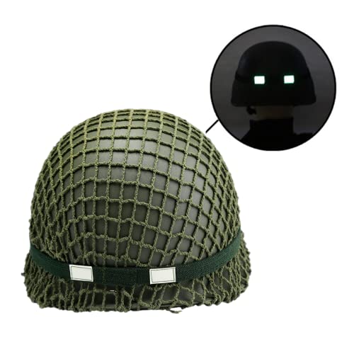 SYLPHID Outdoor Green WW2 US M1 Helmet Steel Field with Net Cover cat Eye Belt - Image 2