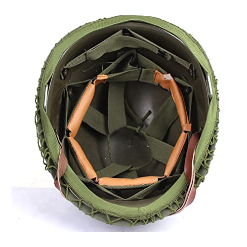 SYLPHID Outdoor Green WW2 US M1 Helmet Steel Field with Net Cover cat Eye Belt - Image 3