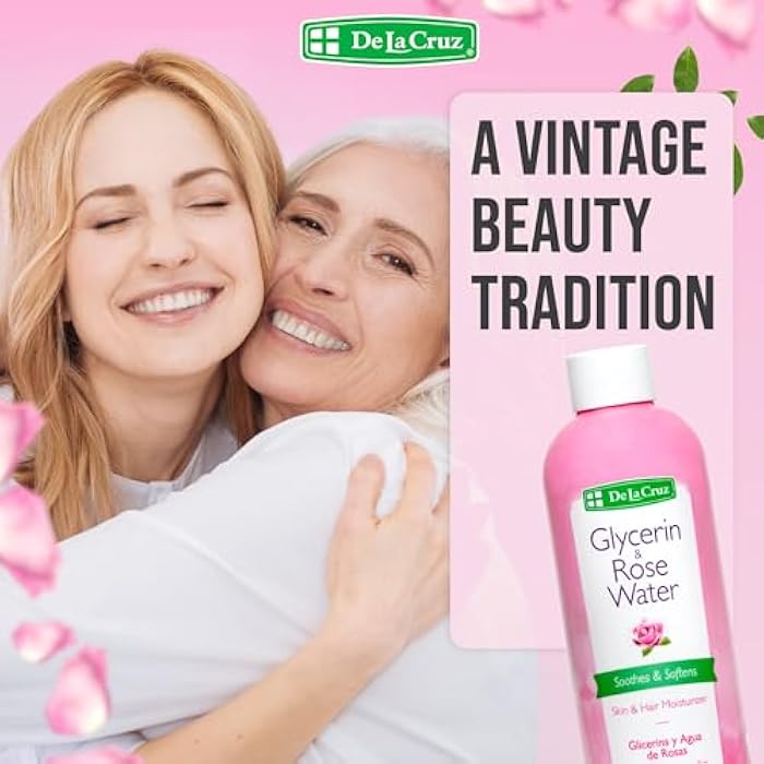 De La Cruz Rose Water and Glycerin for Face - Rosewater Facial Toner and Moisturizer for Skin and Hair 8 fl oz. (236 mL) - 1 Bottle - Image 3