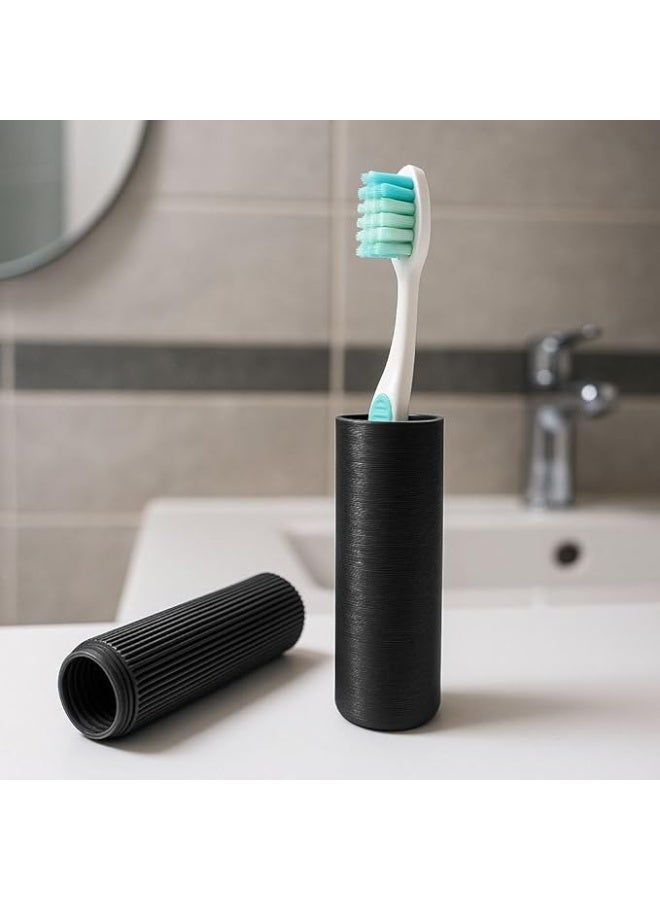 Portable Toothbrush Travel Case, Black Protective Holder with Ventilation Design (Portable Toothbrush Travel Case, Black Protective Holder with Ventilation Design (black-1pc) - Image 3