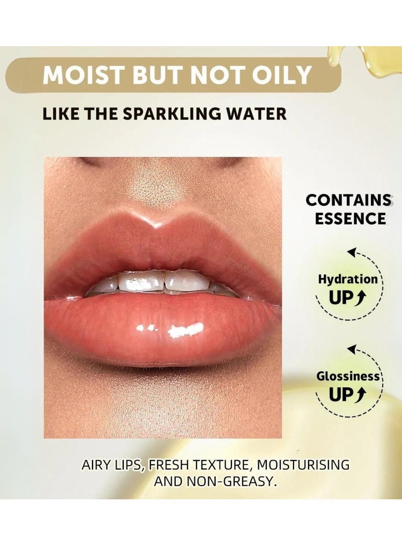 Honey Shiny Lip Oil Lip Gloss Oil for Shiny Long Lasting Moisturizing Lips Hydrating Lip Glow Oil Nourishing Glossy Transparent Lip Oil Plumping Lip Oil Lip Balm Honey Lip Balm