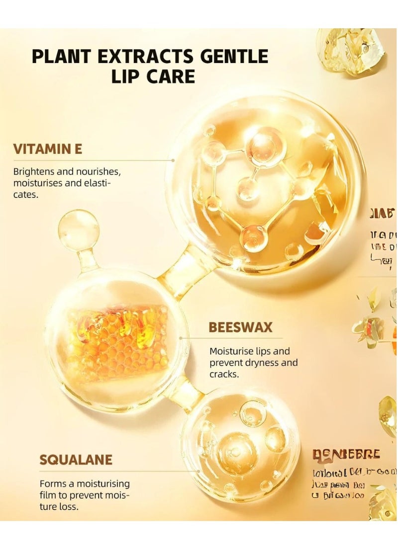 Honey Shiny Lip Oil Lip Gloss Oil for Shiny Long Lasting Moisturizing Lips Hydrating Lip Glow Oil Nourishing Glossy Transparent Lip Oil Plumping Lip Oil Lip Balm Honey Lip Balm