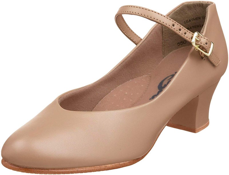 Capezio womens Jr. Footlight Character dance shoes, Caramel, 8 Wide US - Image 3