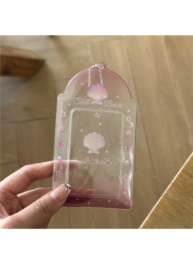 NIBEMINENT 1 - Piece Marine Life Kpop Photo Card Holder Pendant Key Chain ID Badge Holder ID Card Holder Photo Card Protector for School ID Office ID Access Card for Women Girls - Image 1