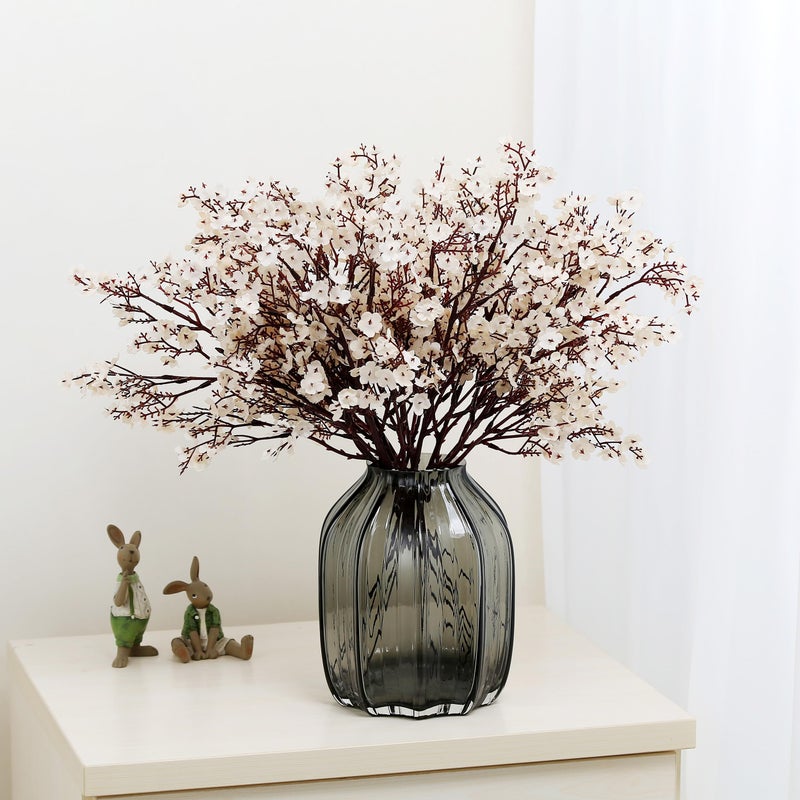 JAKY Global JAKY-Global Babys Breath Fabric Cloth Artificial Flowers 6 Bundle European Fake Silk Plants Decor Wedding Party Decoration Bouquets Real Touch DIY Home Garden (Beige, 6 Bundles) - Image 5