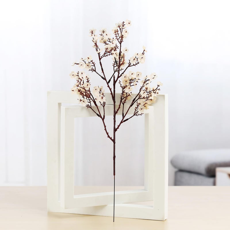 JAKY Global JAKY-Global Babys Breath Fabric Cloth Artificial Flowers 6 Bundle European Fake Silk Plants Decor Wedding Party Decoration Bouquets Real Touch DIY Home Garden (Beige, 6 Bundles) - Image 4
