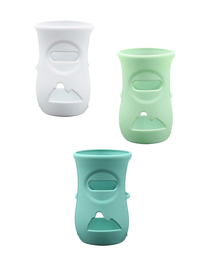 3 Pack Silicone Bottle Sleeves for Avent Natural Glass Baby Bottles, Protection and Insulation, Glass Baby Bottle Sleeve Compatible with Avent Glass Bottles, Dishwasher Safe (8oz) - Image 1