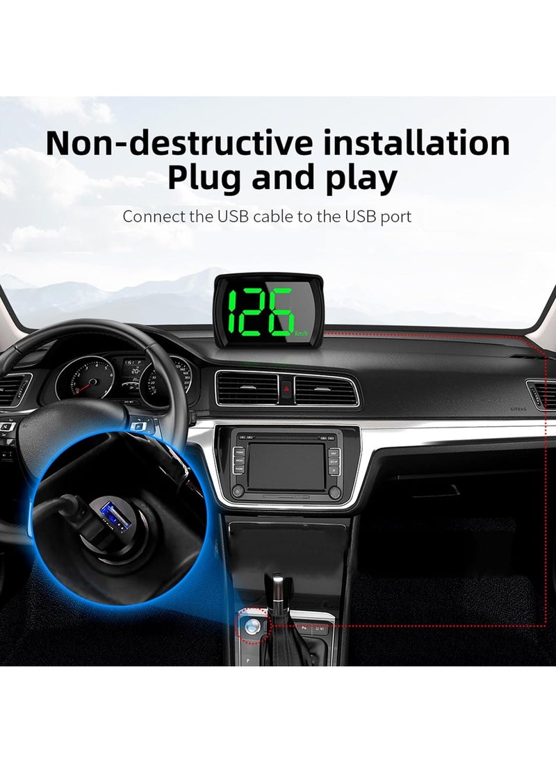 Generic Digital GPS Speedometer Heads-Up Display, Large HD Screen Car & Truck HUD, Plug & Play USB Cable, Real-Time Speed Projection for Safe Driving, Universal Dashboard Compatibility  - Image 3