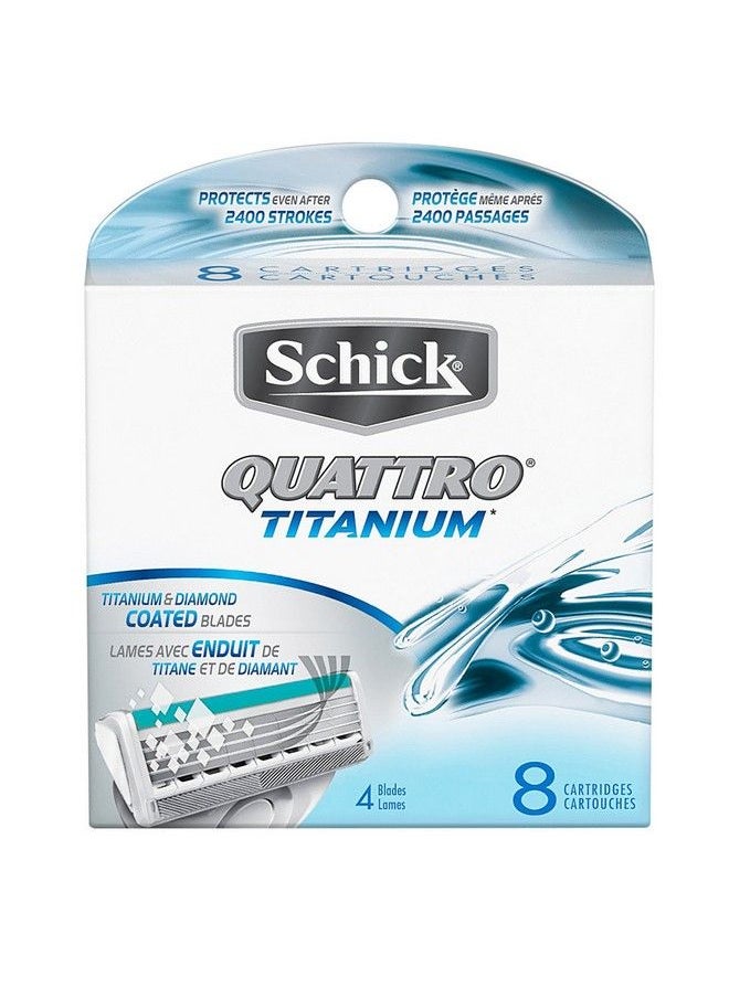 Quattro Titanium Razor Blade Refills For Men 8 Count
