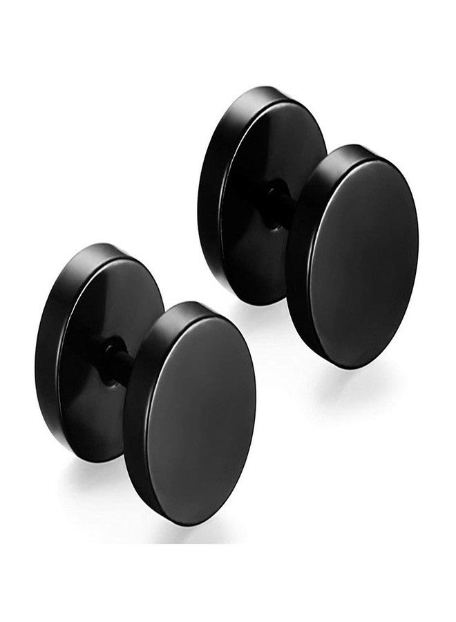 Xusamss Punk Body Piercing Titanium Steel Round Barbell Stud Earrings - Image 1