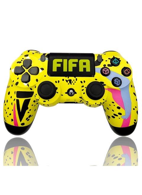 Wireless Controller For PS4 Custom Design Gamepad Joystick For PS4 With Non-Slip Grip Of Both Sides And 3.5mm Audio Jack PS4 Controller Dual Vibration Game Joystick FIFA Print