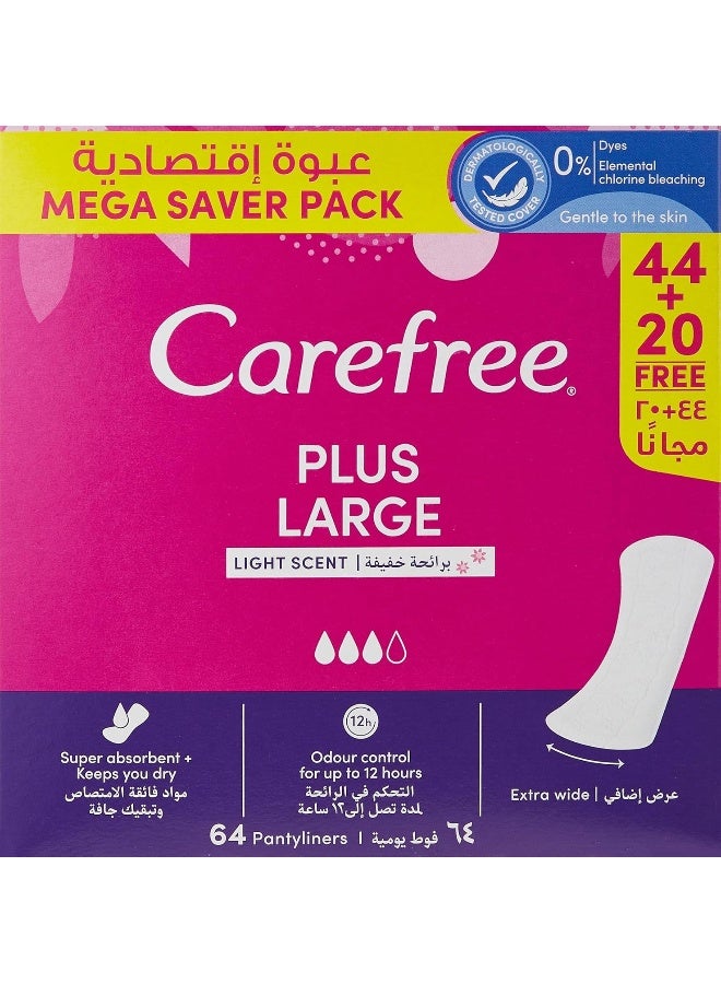Carefree Cotton Feel Nomal Unscented Pantyliners 64 Pcs
