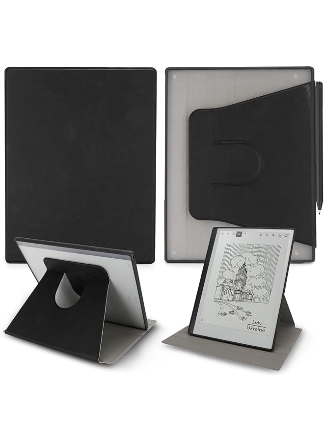 erorex حافظة متوافقة لجهاز ريماركابل 2 بحجم 10.3 بوصة إصدار 2020 لوح ورقي حافظة قابلة للطي رفيعة للغاية من جلد PU غلاف صلب مع وظيفة الاستيقاظ التلقائي والنوم وفتحة قلم باللون الأسود - Image 1