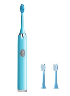 MARGOUN Electric Toothbrush Sonic Rechargeable Portable Travel Toothbrush Battery Operated with 2x Replacement Brush Heads Blue 
