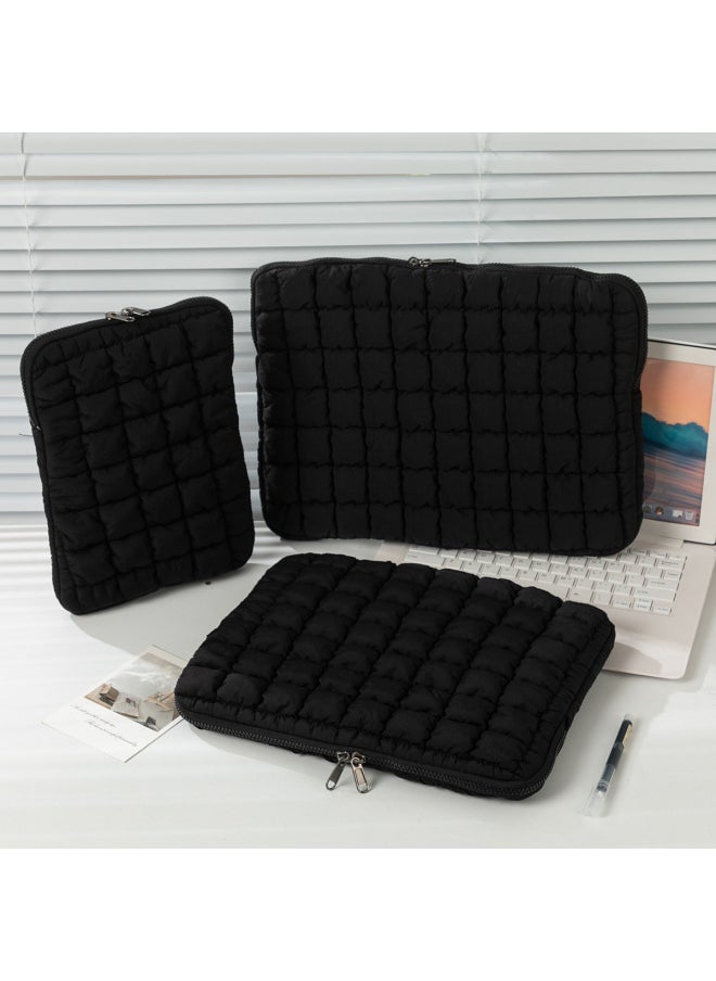Cloud Cotton Large Capacity Computer Bag Inner Storage Pouch For 11/13/15 Inch Laptop Tablet Polyester Material Neutral Design-Color:Black-Dimensions:15 Inch