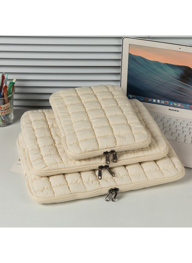 Cloud Cotton Large Capacity Computer Bag Inner Storage Pouch For 11/13/15 Inch Laptop Tablet Polyester Material Neutral Design-Color:Black-Dimensions:15 Inch