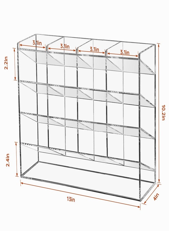 BEYGORM Acrylic Vertical Marker Organizer for 200 Markers,Angled Pen Holders Desktop Organization,Clear Large Stationary Pencil Holder for Desk,Art Supply Storage Organizers for School Supplie - Image 2