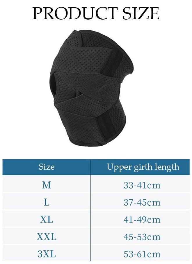 DUNISO - 1PCS Knee Pad Knee Brace with Side Stabilizers and Patella Gel Pads Adjustable Compression Knee Support Braces for Knee Pain Meniscus Tear ACL MCL Arthritis Joint Pain Relief Injury Recovery - Image 1