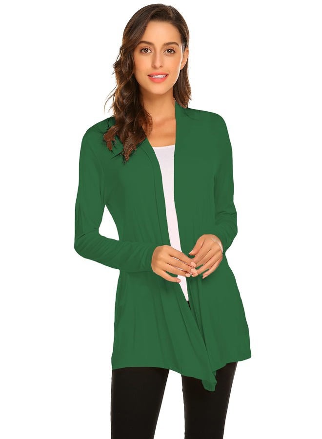 Newchoice Womens Casual Lightweight Long Sleeve Cardigan Soft Drape Open Front Fall Dusters (S-3XL), Green, S - Image 1