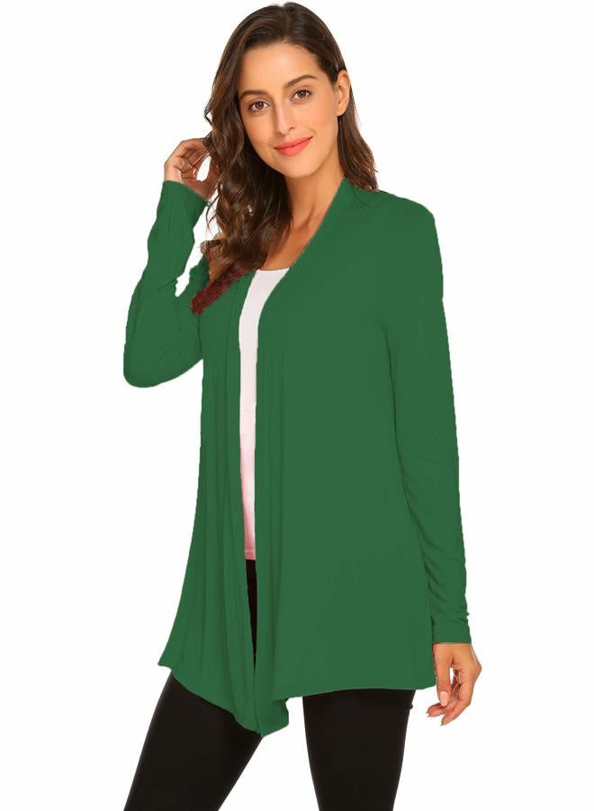 Newchoice Womens Casual Lightweight Long Sleeve Cardigan Soft Drape Open Front Fall Dusters (S-3XL), Green, S - Image 4