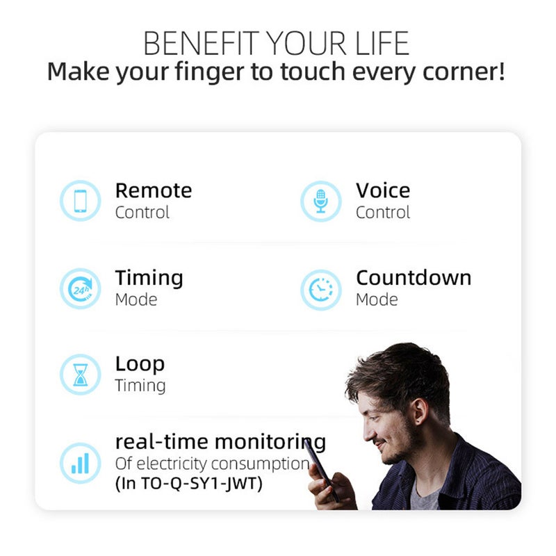 Tuya wifi ligent Circuit Breaker Wirel Remotes Control Din Rail Switch Mobilephone APP Remotes Viewing ligent Home Equipment Timing Countdown Loop Timing Modes with Metering Function - Image 4
