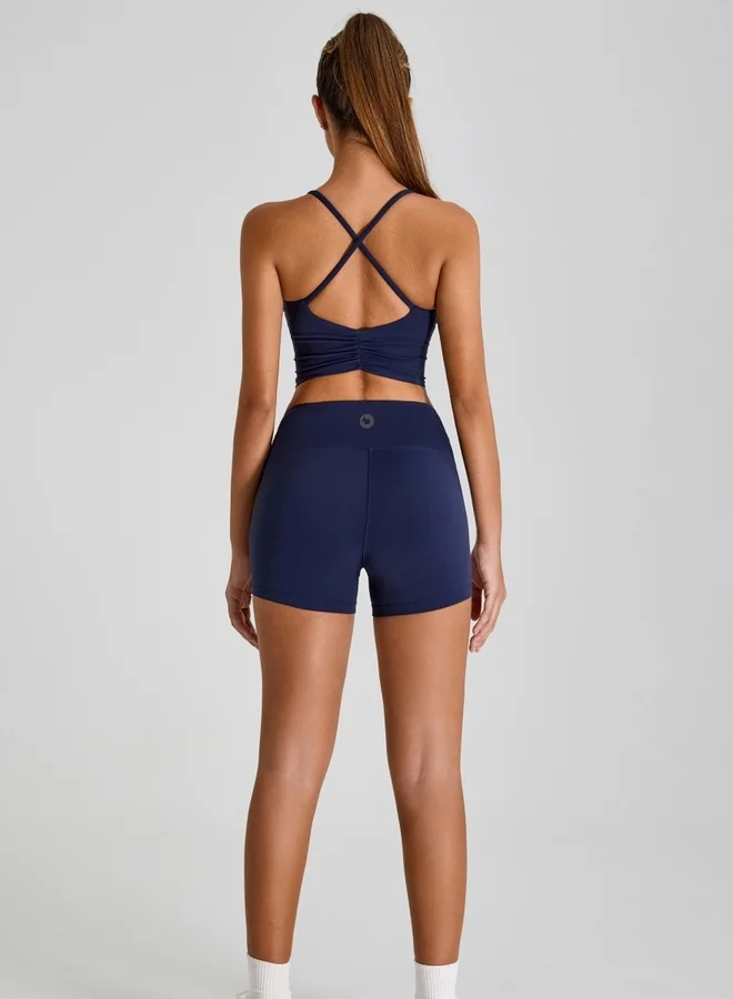 KAWN.YOGA Womens High Waist Contour Workout Sport Yoga Shorts Tummy Control