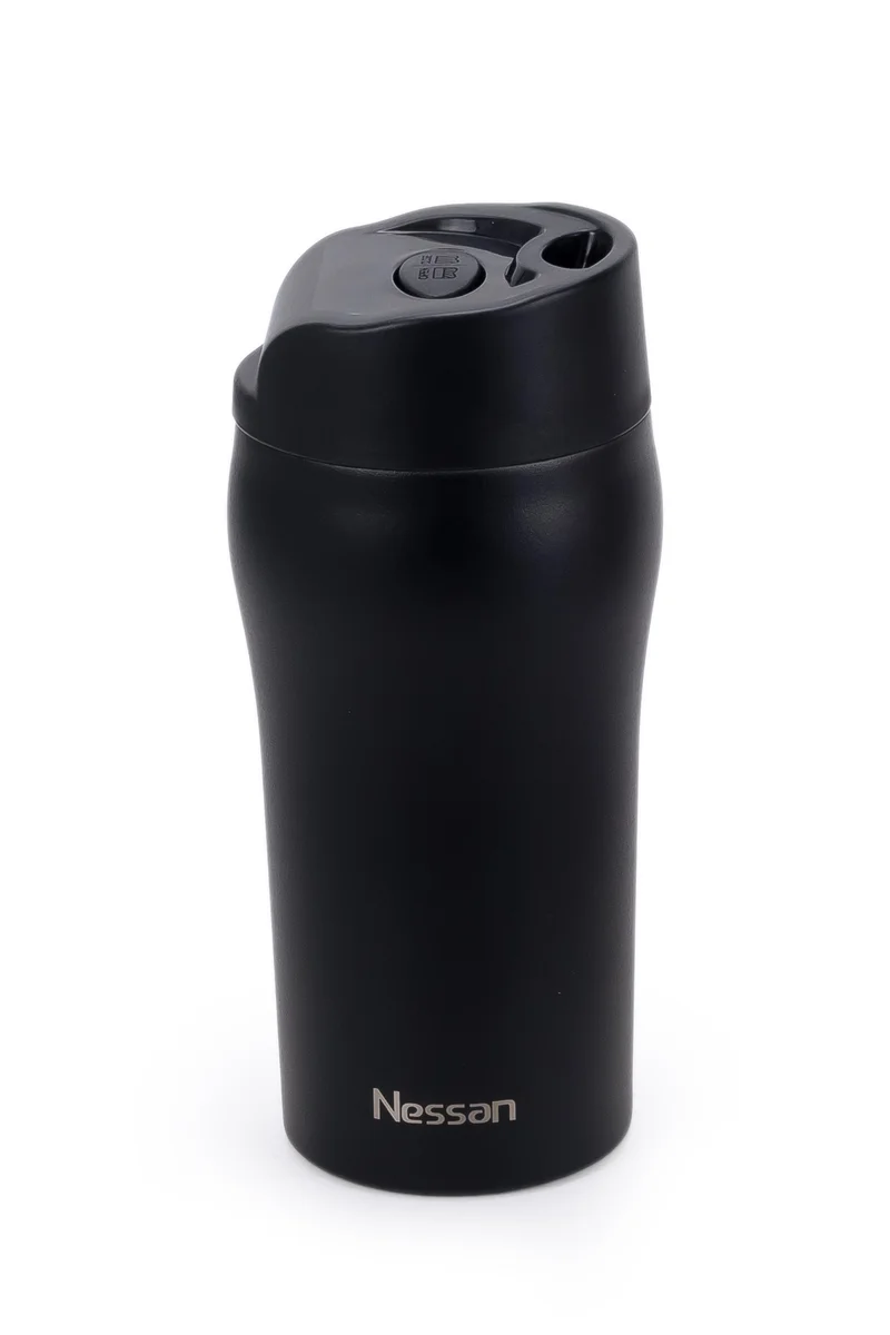 Nessan Nessan Double Wall Stainless Steel Vacuum Insulated Travel Mug, 280 ml - Spill-Proof Lid & Ergonomic Design - Keeps Drinks Hot or Cold for Hours - Perfect for Coffee, Tea, and More (Black)