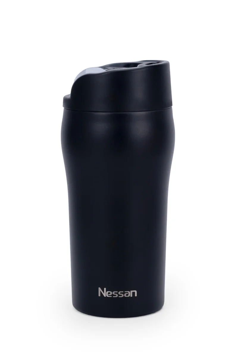 Nessan Nessan Double Wall Stainless Steel Vacuum Insulated Travel Mug, 280 ml - Spill-Proof Lid & Ergonomic Design - Keeps Drinks Hot or Cold for Hours - Perfect for Coffee, Tea, and More (Black)