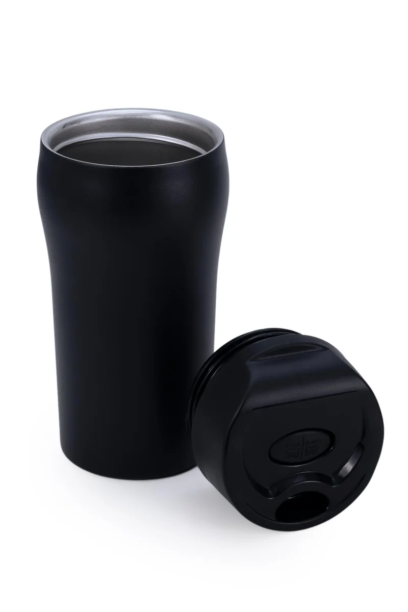 نيسان Nessan Double Wall Stainless Steel Vacuum Insulated Travel Mug, 280 ml - Spill-Proof Lid & Ergonomic Design - Keeps Drinks Hot or Cold for Hours - Perfect for Coffee, Tea, and More (Black)
