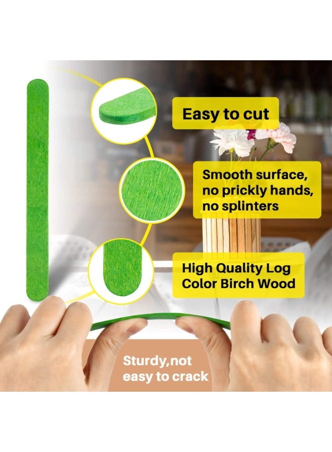 200 قطعة من عصي المصاصات الخشبية الملونة (11 سم) – مستلزمات فنية وإبداعية للمشاريع الحرفية والفصول الدراسية – آمنة للأطفال - Image 4