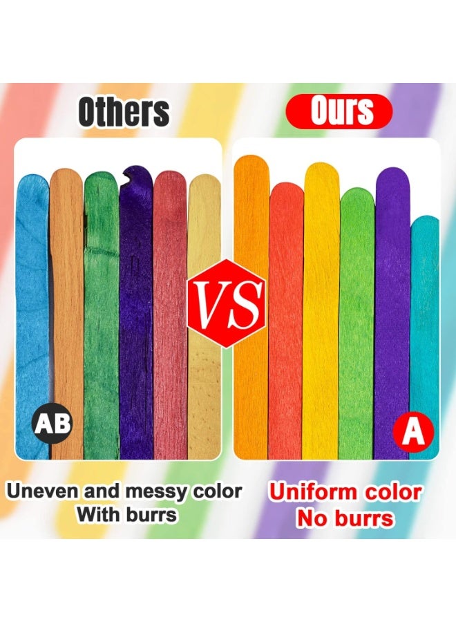 200 قطعة من عصي المصاصات الخشبية الملونة (11 سم) – مستلزمات فنية وإبداعية للمشاريع الحرفية والفصول الدراسية – آمنة للأطفال - Image 5