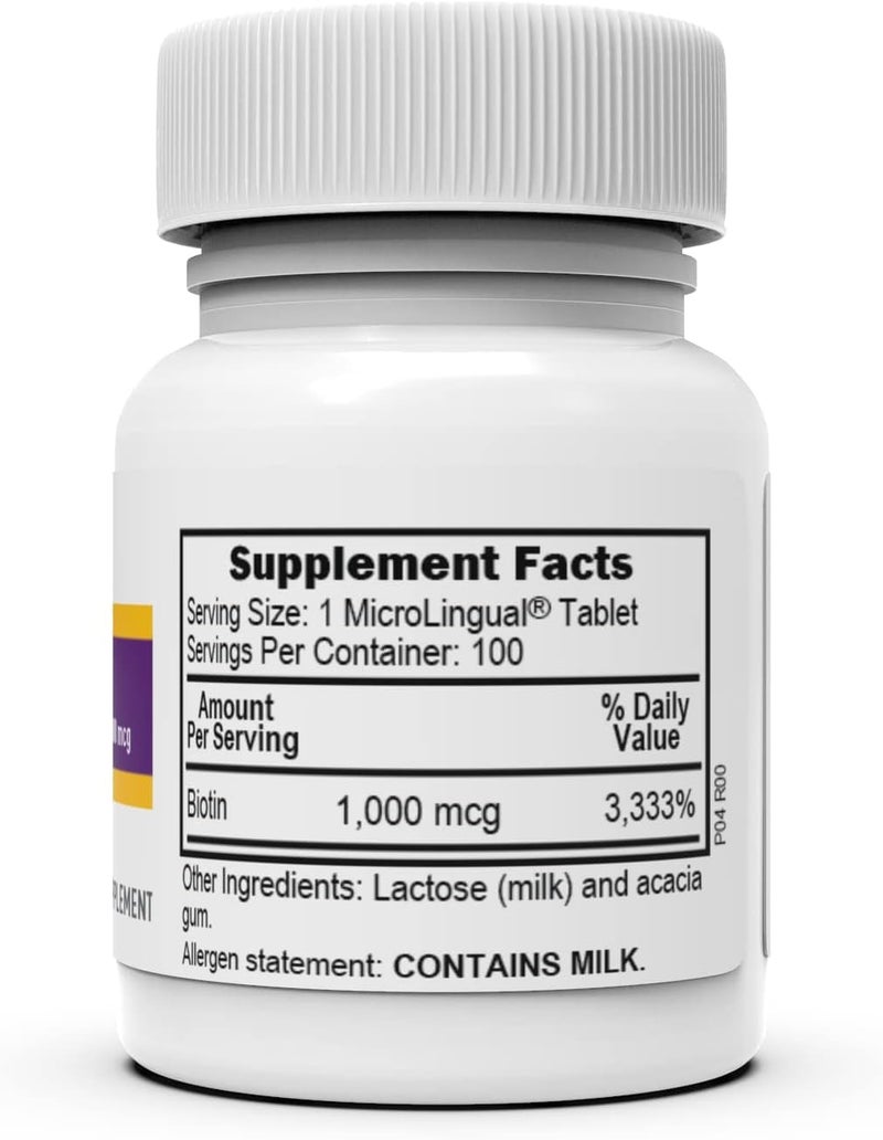 Superior Source Biotin 1000 mcg. Under The Tongue Quick Dissolve MicroLingual Tablets, 100 Count, Supports Healthy Hair, Skin, and Nail Growth, Helps Support Energy Metabolism, Non-GMO - Image 2