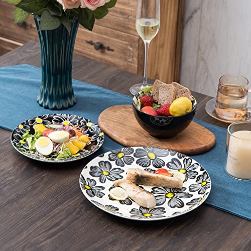 SAGOSKAT 12-pieces Dinnerware Set Ceramic Dish Set Plates Sets Service for 4, Bowl Sets, Stoneware Dinnerware Sets, 12pcs Plate and Bowl Set for kitchen - Image 5