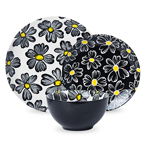 SAGOSKAT 12-pieces Dinnerware Set Ceramic Dish Set Plates Sets Service for 4, Bowl Sets, Stoneware Dinnerware Sets, 12pcs Plate and Bowl Set for kitchen - Image 1