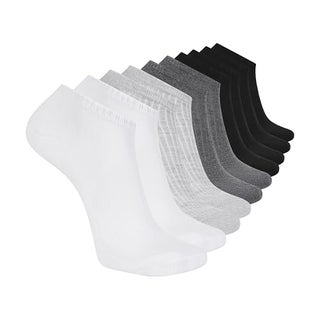 Skechers Men's 10-Pack Half Terry Classic Low Cut Socks, Comfort-Fit & Cushioned Footbed
