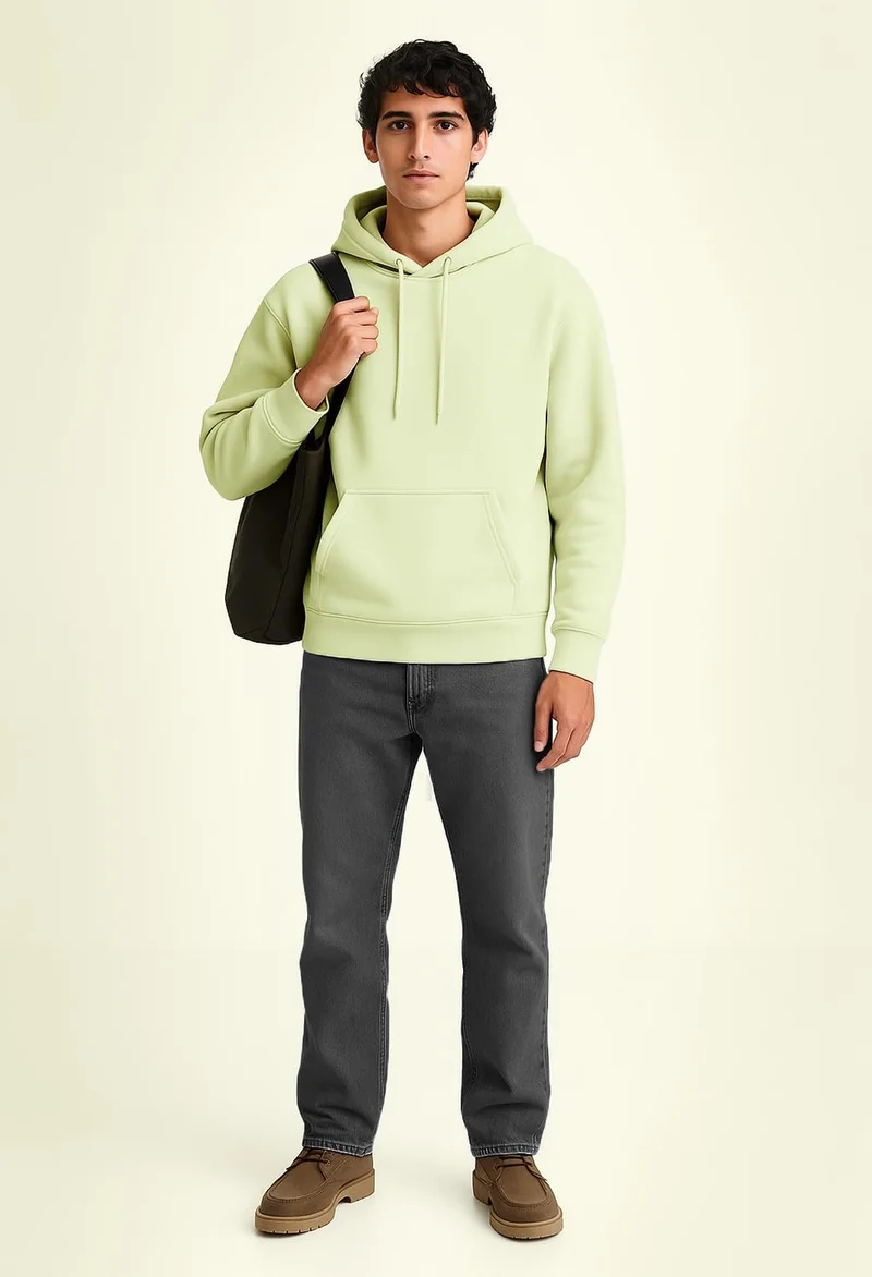 نوبيرو هودي أسود كبير الحجم للرجال